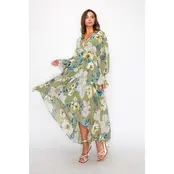 Taree Floral Maxi Dress - Olive