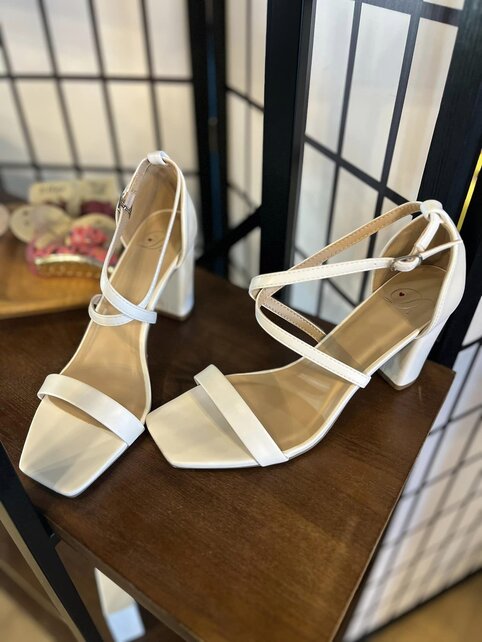 Flyaway Square-Toe Sandal - White