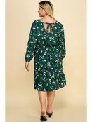 Adeline Ruffled Floral Fit & Flare Midi Dress - Green