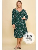 Adeline Ruffled Floral Fit & Flare Midi Dress - Green