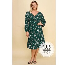 Adeline Ruffled Floral Fit & Flare Midi Dress - Green