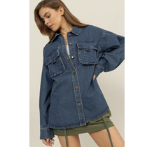 Ralee Oversized Denim Jacket Blue