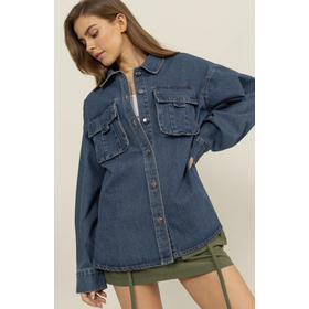 Ralee Oversized Denim Jacket Blue