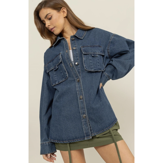 Ralee Oversized Denim Jacket Blue