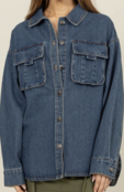 Ralee Oversized Denim Jacket Blue