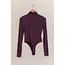 Rhett Long Sleeve Turtleneck Bodysuit - Dark Plum