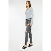 Kancan Cora Mid Rise Super Skinny Jeans - Light Gray