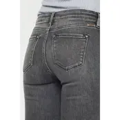 Kancan Cora Mid Rise Super Skinny Jeans - Light Gray