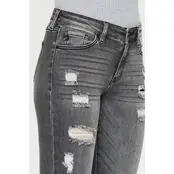 Kancan Cora Mid Rise Super Skinny Jeans - Light Gray