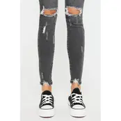 Kancan Cora Mid Rise Super Skinny Jeans - Light Gray