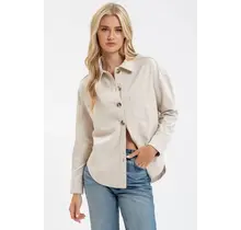 Julia Button Down Shacket - Cream