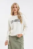 Juniper Los Angeles Print Sweater - Cream