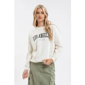 Juniper Los Angeles Print Sweater - Cream