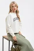 Juniper Los Angeles Print Sweater - Cream