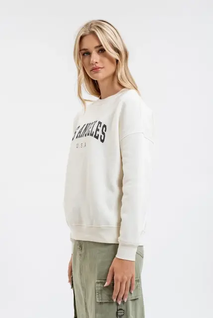 Juniper Los Angeles Print Sweater - Cream