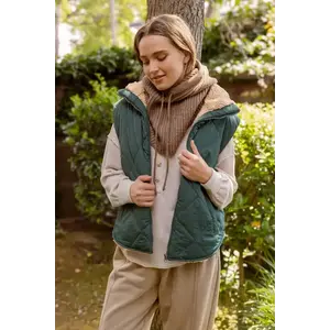 Fleece lined puffer vest discount