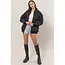 Brigid Puffer Bomber Jacket - Black