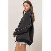 Brigid Puffer Bomber Jacket - Black