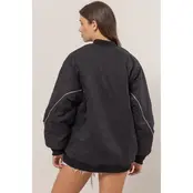 Brigid Puffer Bomber Jacket - Black