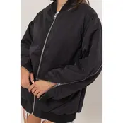 Brigid Puffer Bomber Jacket - Black