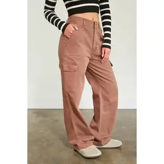 Baxley High Waisted Cargo Pant - Chestnut