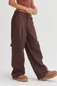 Brilynn Wide Leg Cargo Pant - Chestnut