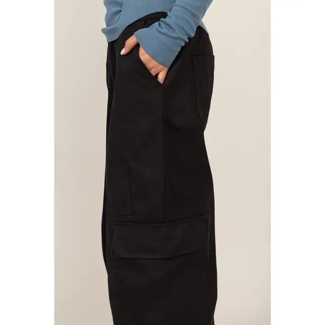 Brilynn Wide Leg Cargo Pant - Black