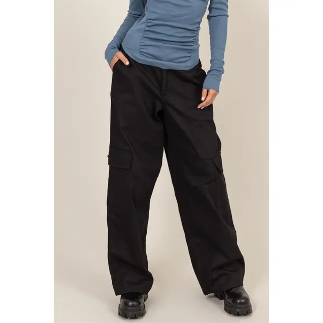 Brilynn Wide Leg Cargo Pant - Black