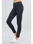 Natalia Elastic Waist Skinny Ponte Mid-Rise Pants - Grey