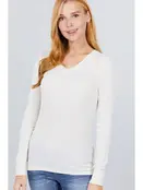 Nyah Thermal knit Long Sleeve Top - Ivory