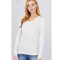 Nyah Thermal knit Long Sleeve Top - Ivory