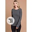 Liam Round Neck Raglan Fitted Top - Charcoal