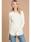 London Crew Neck Long Sleeve Top - Vanilla Cream