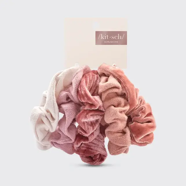 Velvet Scrunchies - Blush and Mauve Velvet Scrunchies - Blush and Mauve