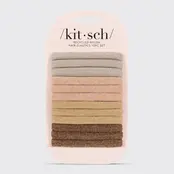 Recycled Nylon Glitter Medium Elastics 12pc- Neutral