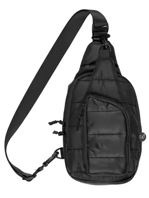 C.C Solid Puffer Padding Sling Bag