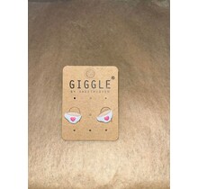 Latte Clay Earring, Stainless Stud