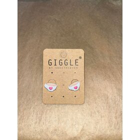 Latte Clay Earring, Stainless Stud