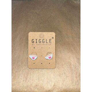 Latte Clay Earring, Stainless Stud