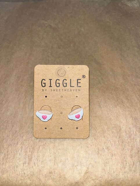 Latte Clay Earring, Stainless Stud
