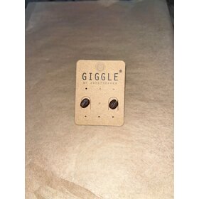 Coffee Bean Clay Earring, Stainless Stud