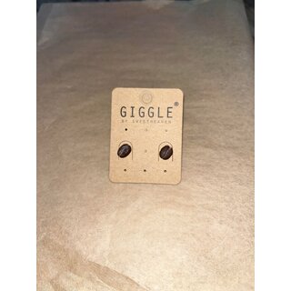 Coffee Bean Clay Earring, Stainless Stud