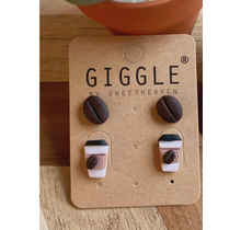 Sm Coffee + Beans Clay Earring Set, Stainless Stud