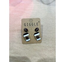 Lg Coffee + Bean Clay Earring Set, Stainless Stud
