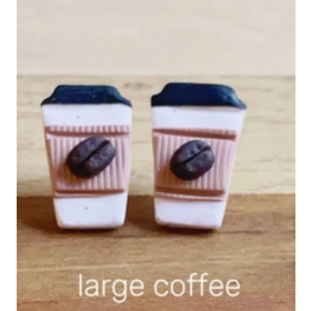Lg Coffee Clay Earring, Stainless Stud
