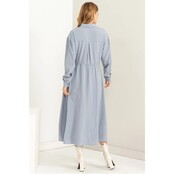 Willa Tie Waist Midi Dress - Blue