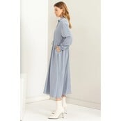 Willa Tie Waist Midi Dress - Blue