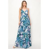 Wynn Sleeveless Maxi Wrap Dress - Blue