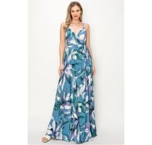 Wynn Sleeveless Maxi Wrap Dress - Blue
