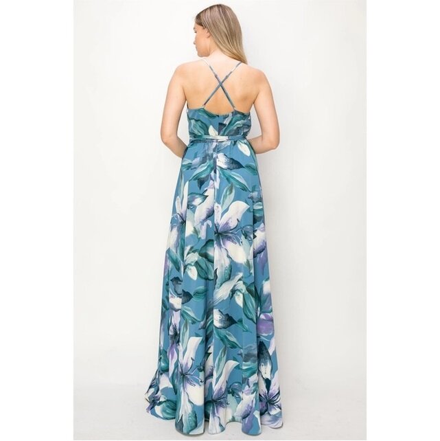Wynn Sleeveless Maxi Wrap Dress - Blue